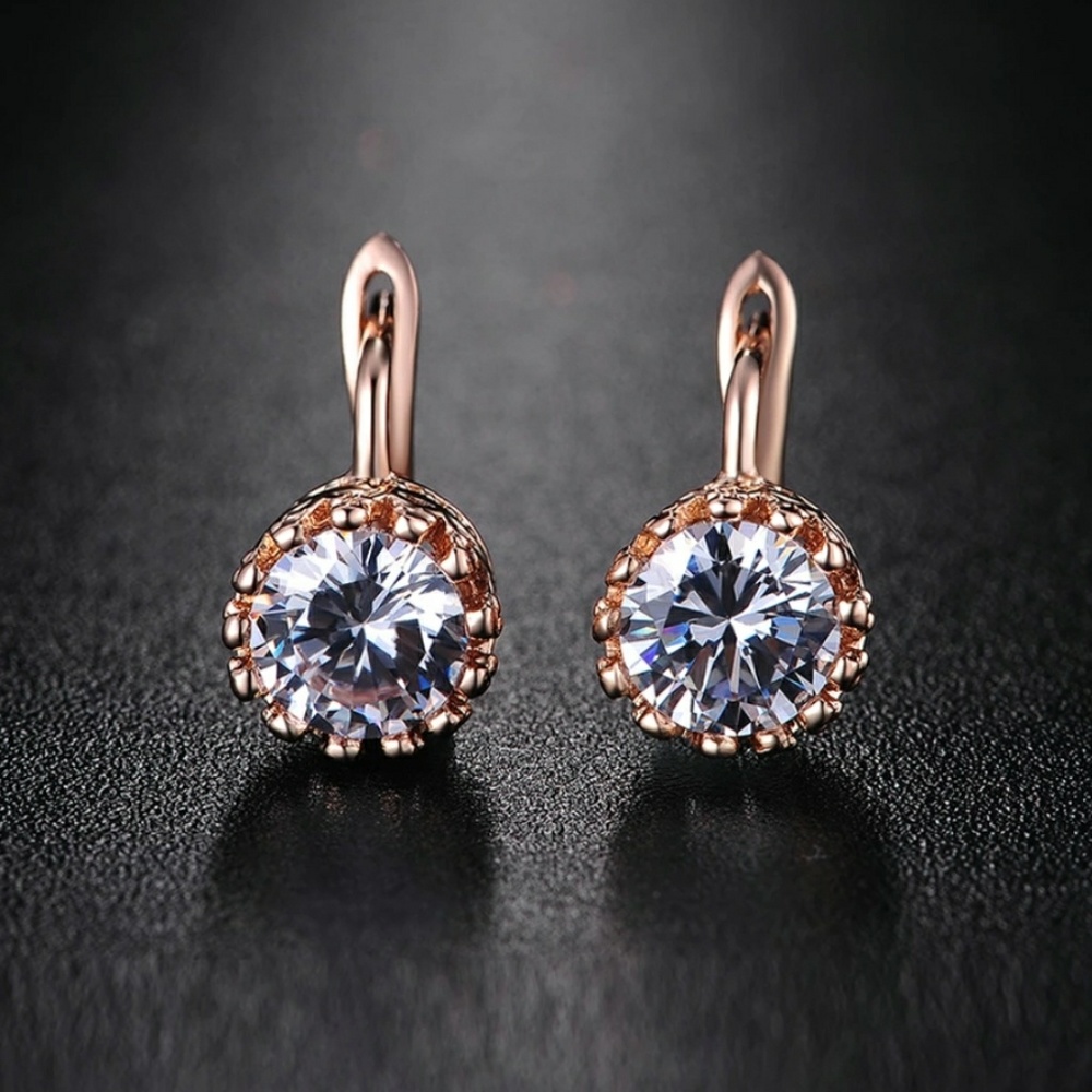 Crown Austrain Crystal Earrings - Picture 1 of 5